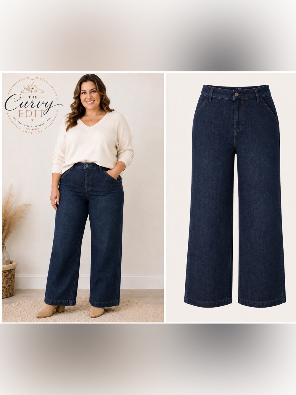 A New Day Size 18 Dark Wash Wide Leg Wide Leg Jeans Fall Denim
